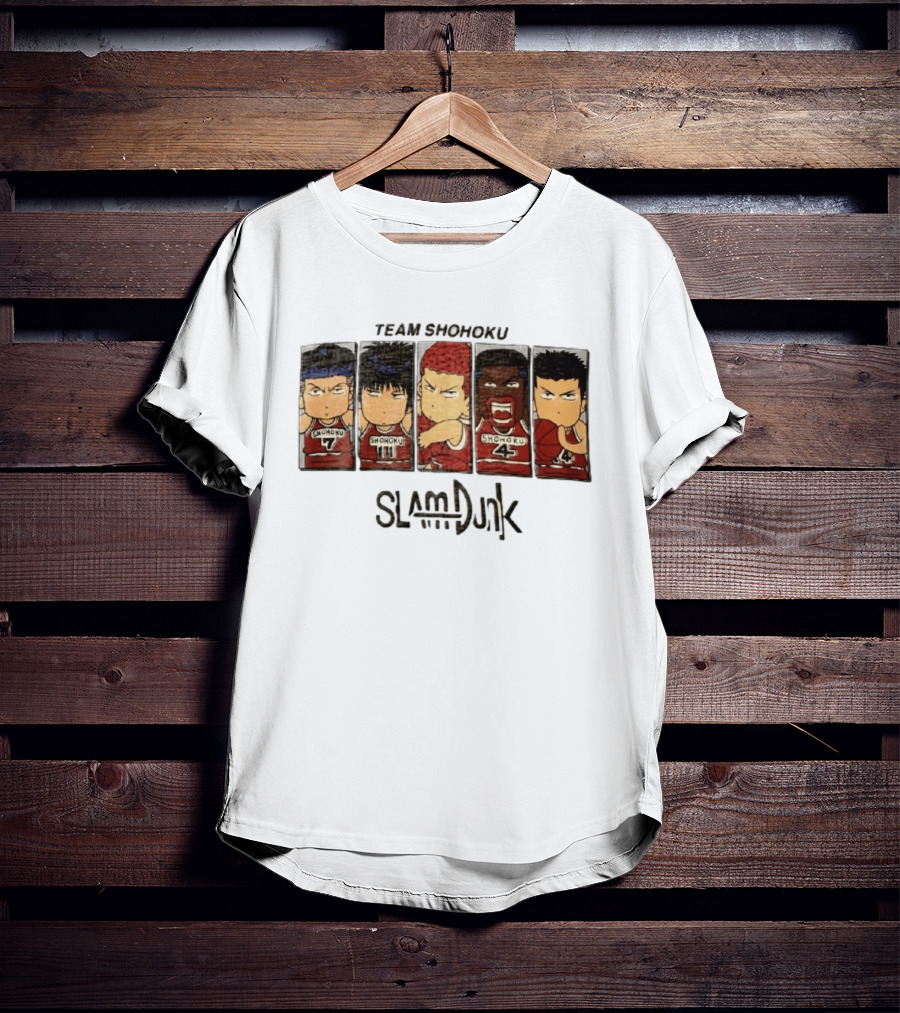 Team Shohoku Slam Dunk Sakuragi Hanamichi Rukawa Kaede Akagi Takenori Miyagi Ryota T-Shirt