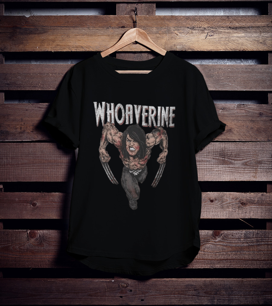 Whoaverine Claws Bare Chest Gritting Teeth T-Shirt