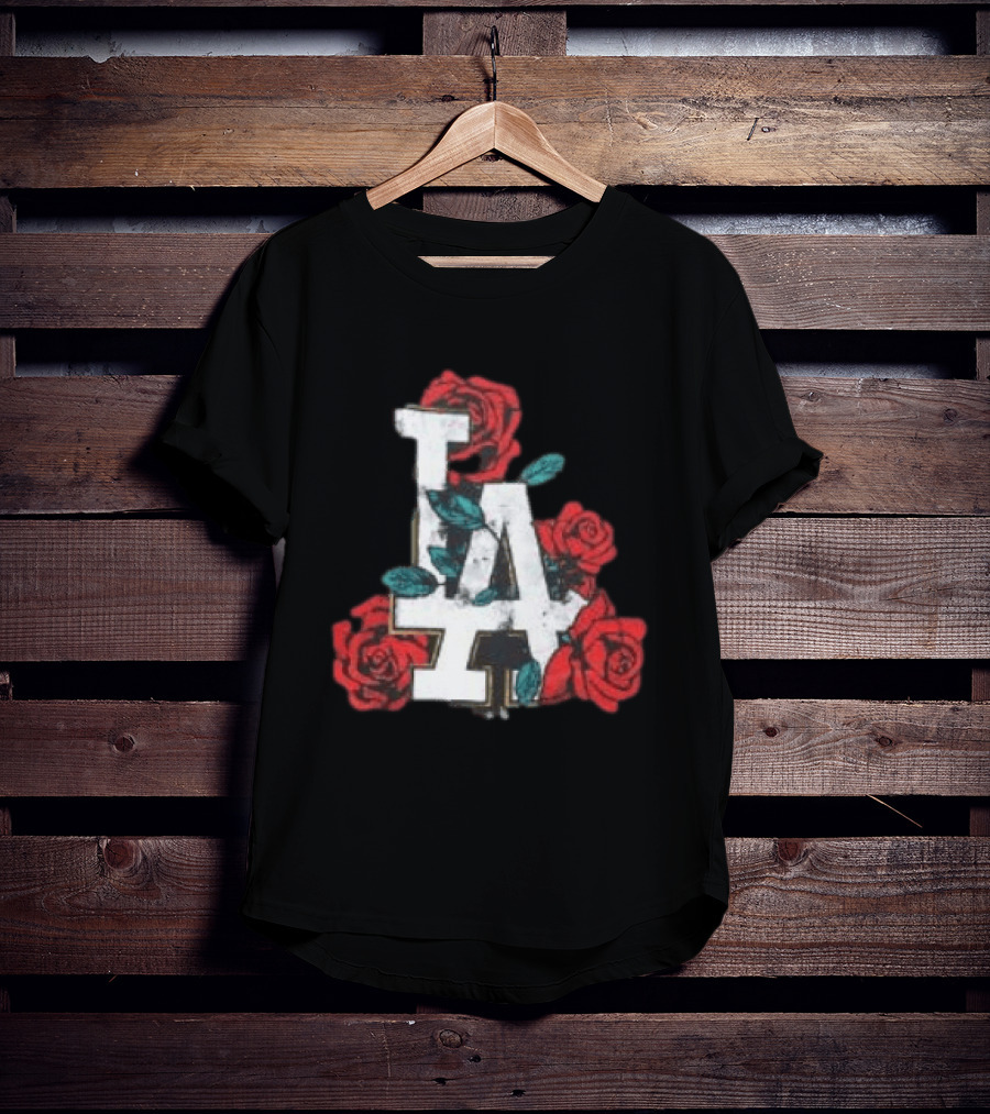 Los Angeles Dodgers LA Roses MLB Team Fan T-Shirt
