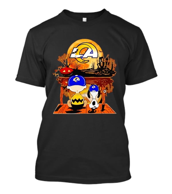 Los Angeles Rams Halloween With Charlie Brown And Snoopy T-Shirt