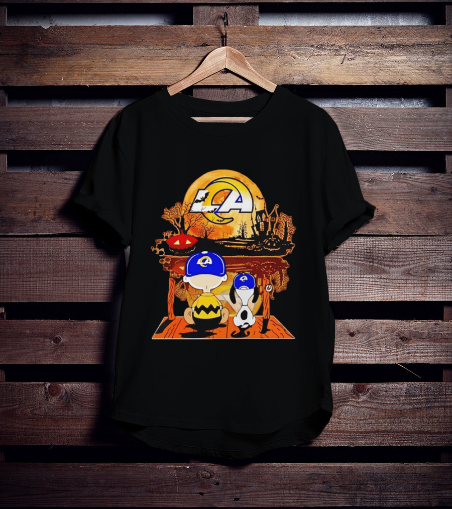 Los Angeles Rams Halloween With Charlie Brown And Snoopy T-Shirt