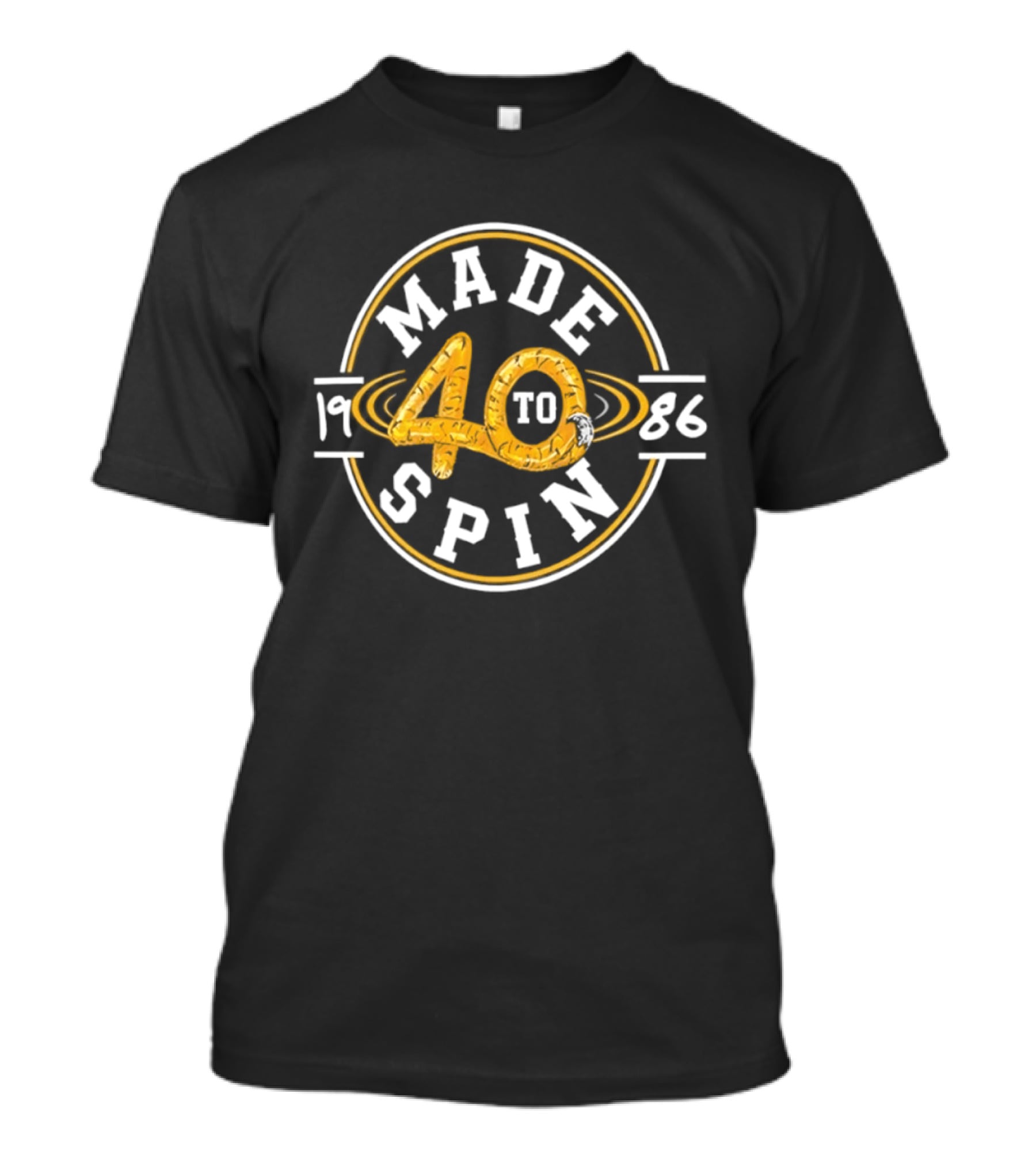 Made 40 To Spin 1986 40th Birthday Retro Year Celebrating Milestone T-Shirt
