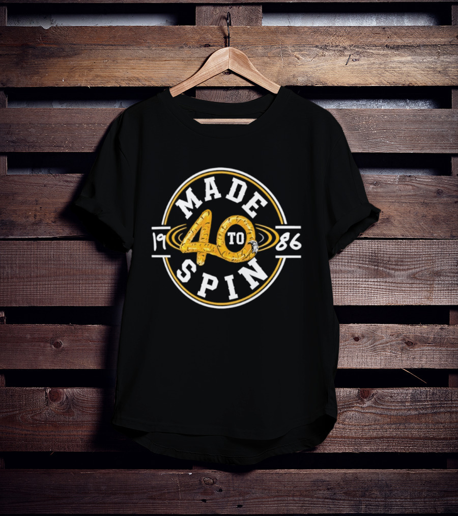 Made 40 To Spin 1986 40th Birthday Retro Year Celebrating Milestone T-Shirt