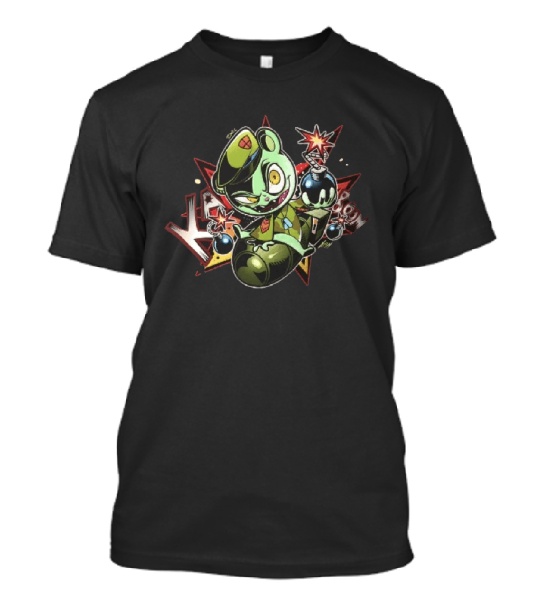 Flippy Happy Tree Friends 2026 Cartoon Character Holding Explosive Bombs T-Shirt