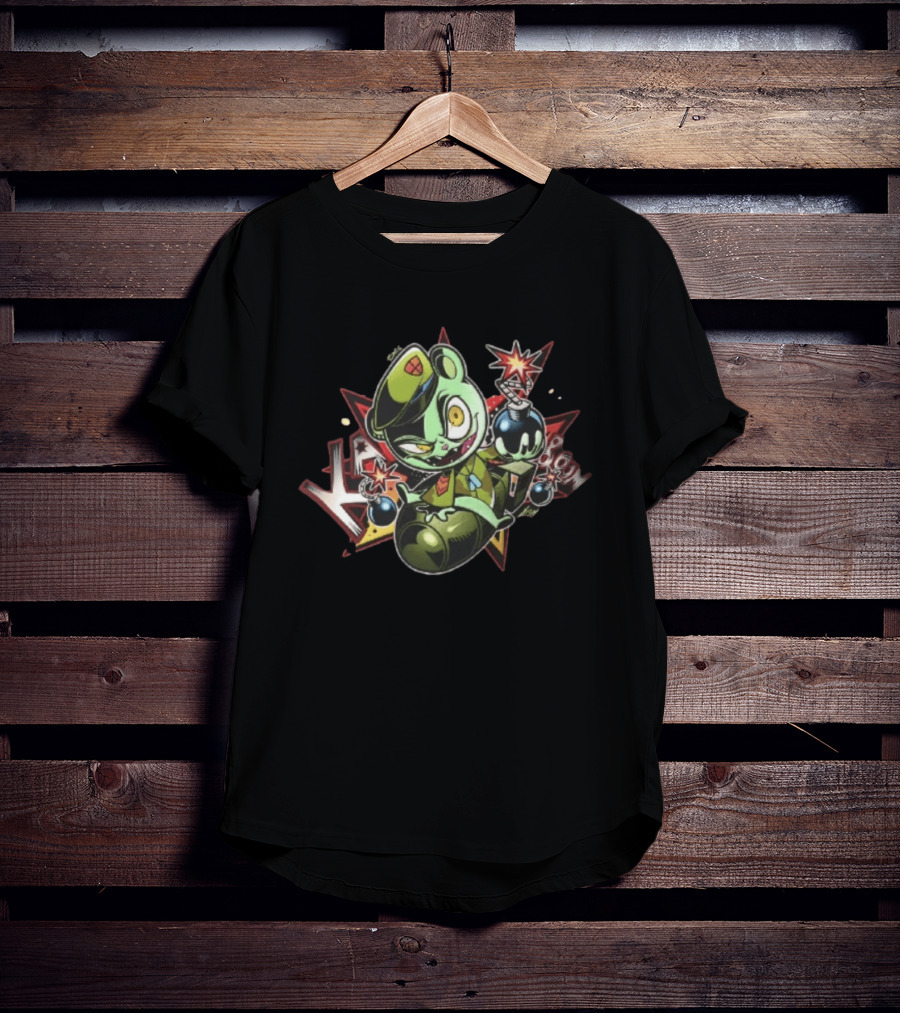 Flippy Happy Tree Friends 2026 Cartoon Character Holding Explosive Bombs T-Shirt