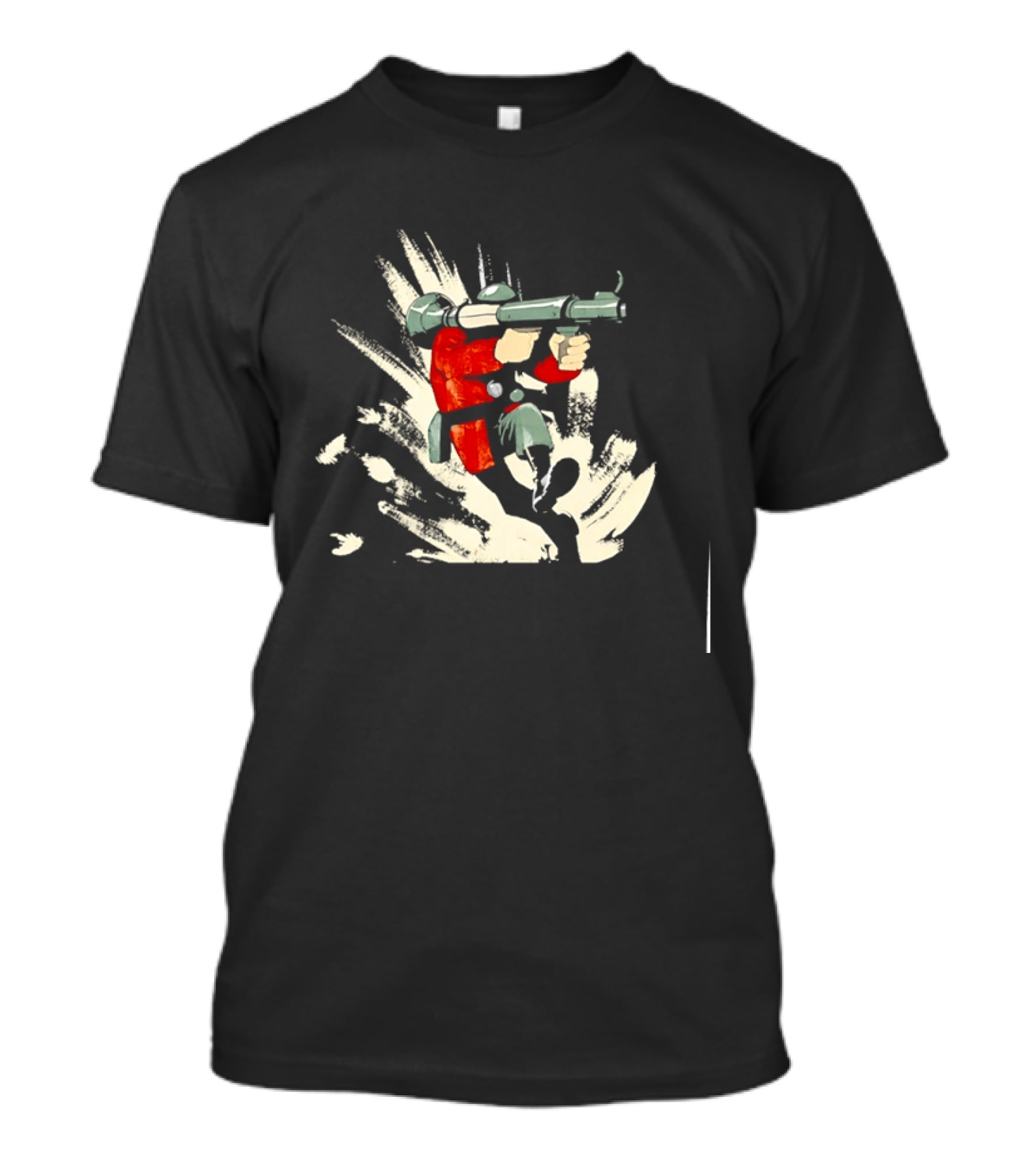 Team Fortress 2 Soldier Rocket Launcher Action Pose Explosive Blast T-Shirt