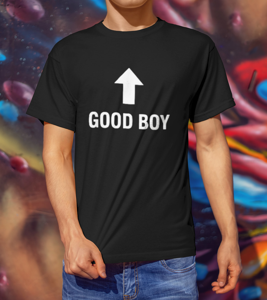 Good Boy White Up Arrow T-Shirt