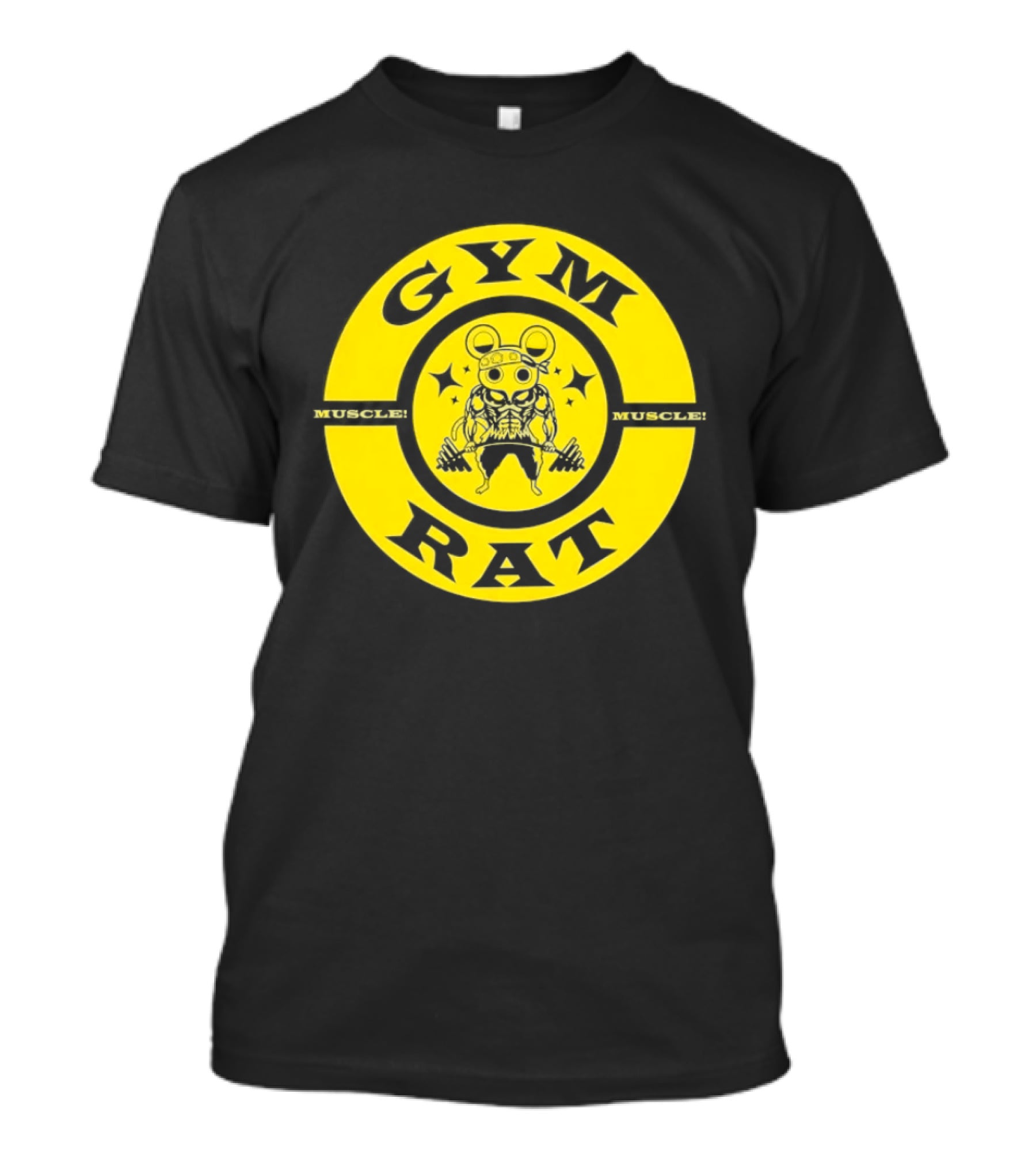 Gym Rat Muscle Fitness Workout Bodybuilding Mouse T-Shirt