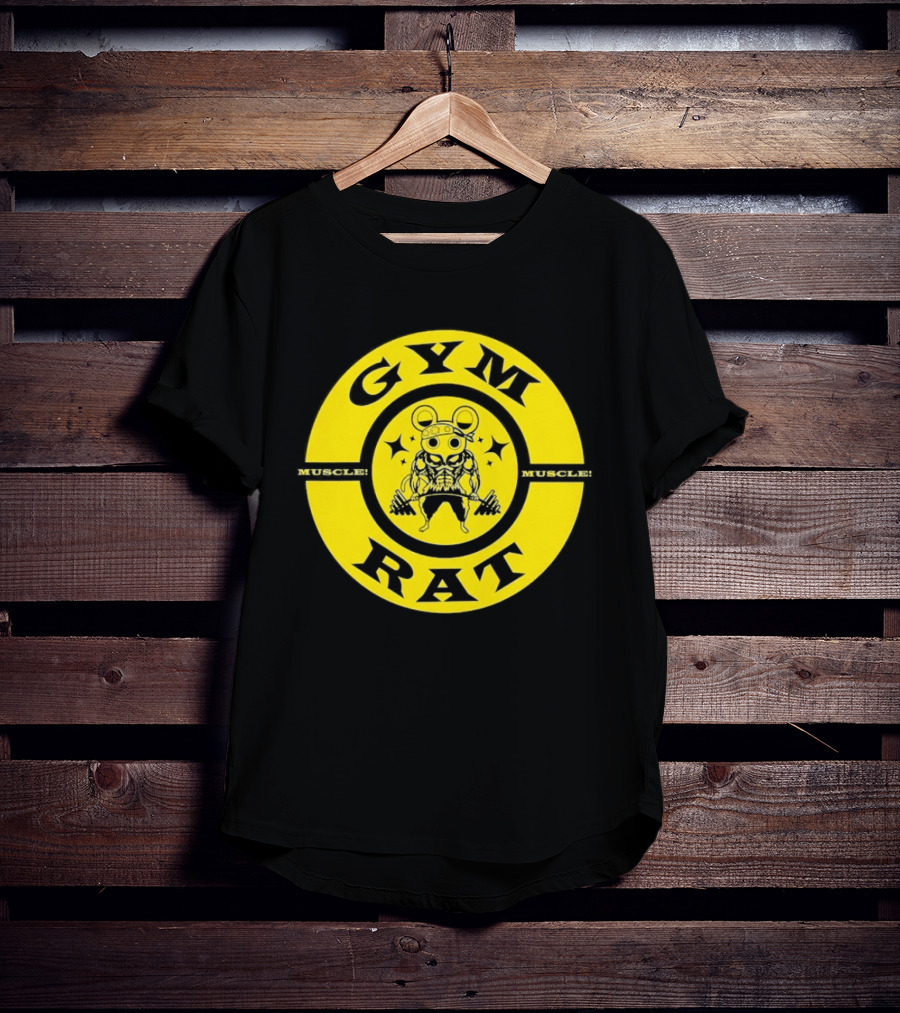 Gym Rat Muscle Fitness Workout Bodybuilding Mouse T-Shirt