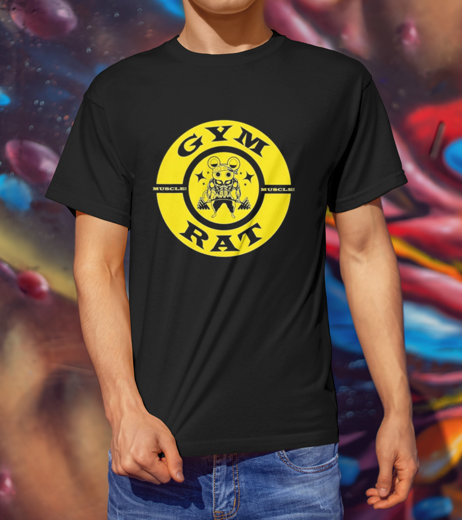 Gym Rat Muscle Fitness Workout Bodybuilding Mouse T-Shirt