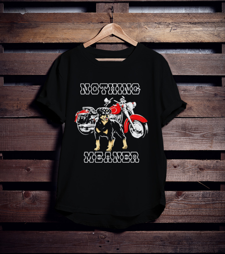Nothing Meaner Rottweiler Red Motorcycle T-Shirt