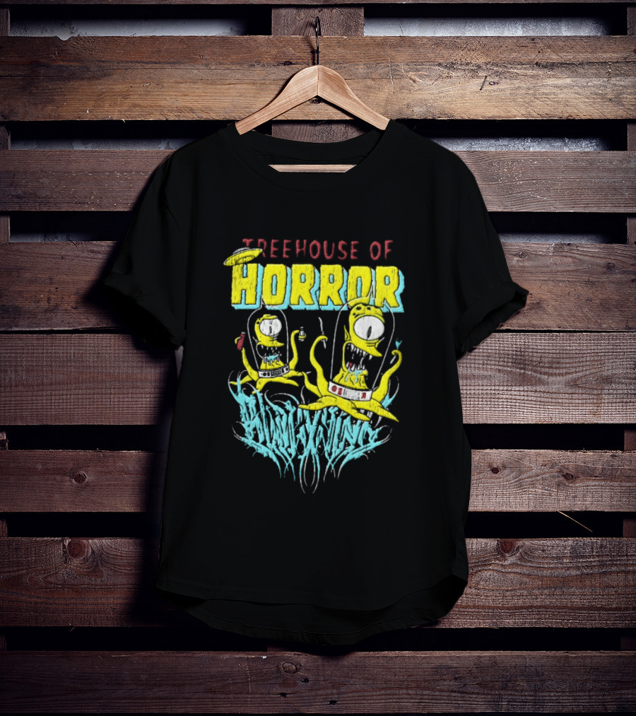 Treehouse Of Horror Kang Kodos Aliens Tentacles Distressed Cartoon T-Shirt