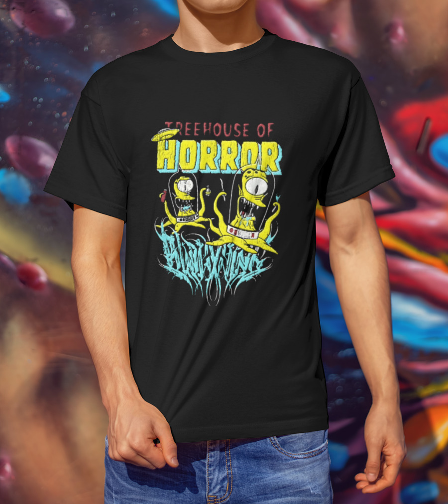 Treehouse Of Horror Kang Kodos Aliens Tentacles Distressed Cartoon T-Shirt