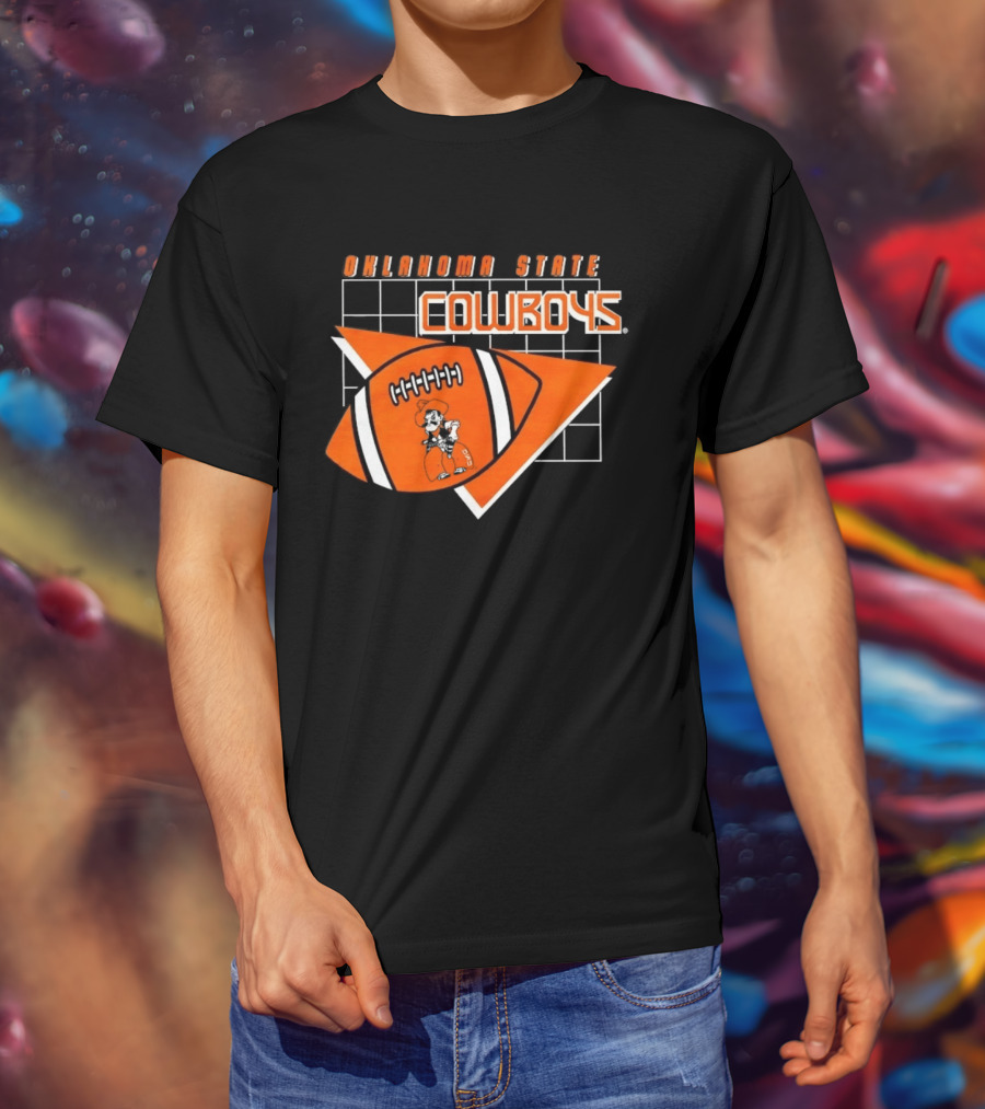 Oklahoma State Cowboys Football Team Emblem With Football T-Shirt