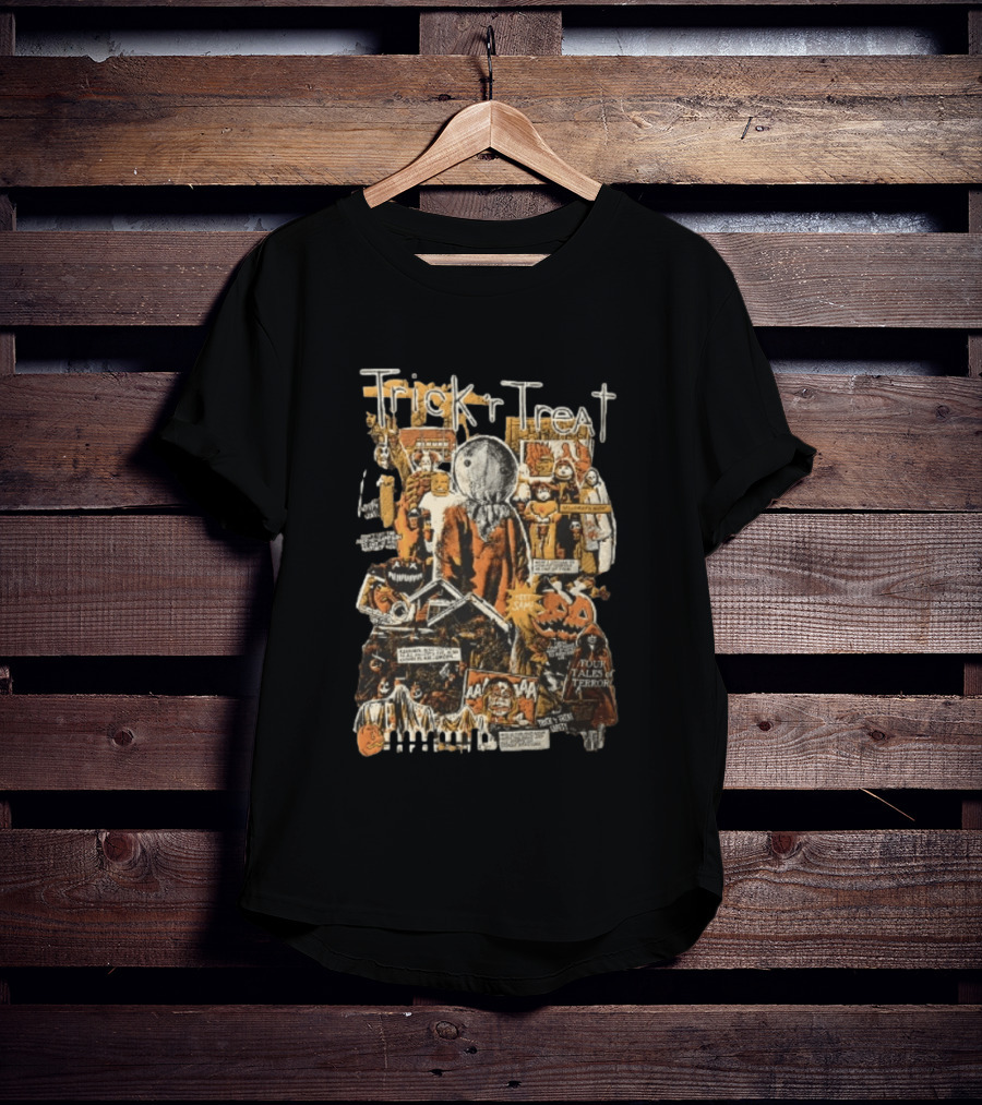 Trick R Treat Sam Halloween Four Tales Of Terror Horror Comic Collage T-Shirt