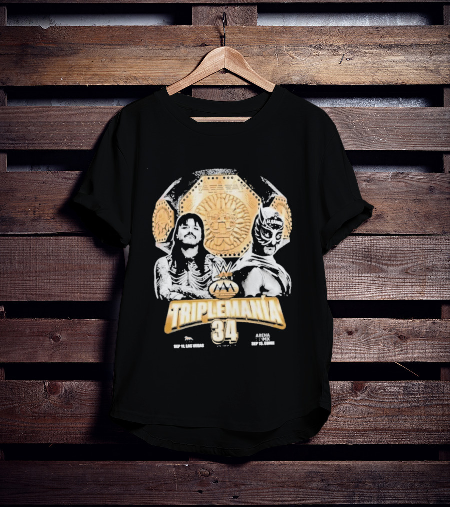 Triplemania 34 Lucha Libre Worldwide Event 2023 Featuring Skeleton And Luchador Mask T-Shirt