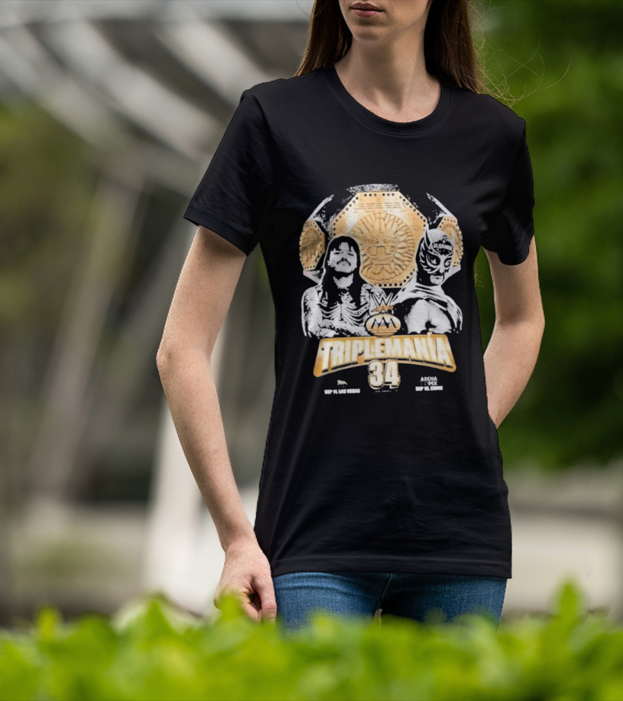 Triplemania 34 Lucha Libre Worldwide Event 2023 Featuring Skeleton And Luchador Mask T-Shirt