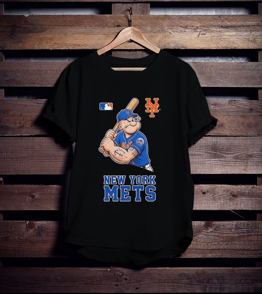 Popeye New York Mets MLB Baseball Battling Mets T-Shirt