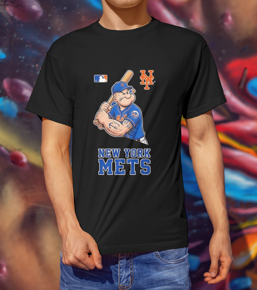 Popeye New York Mets MLB Baseball Battling Mets T-Shirt