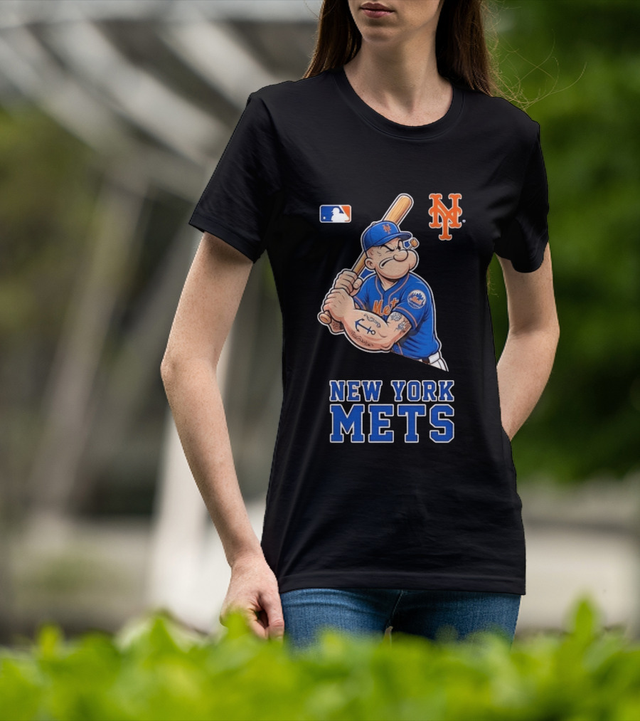 Popeye New York Mets MLB Baseball Battling Mets T-Shirt
