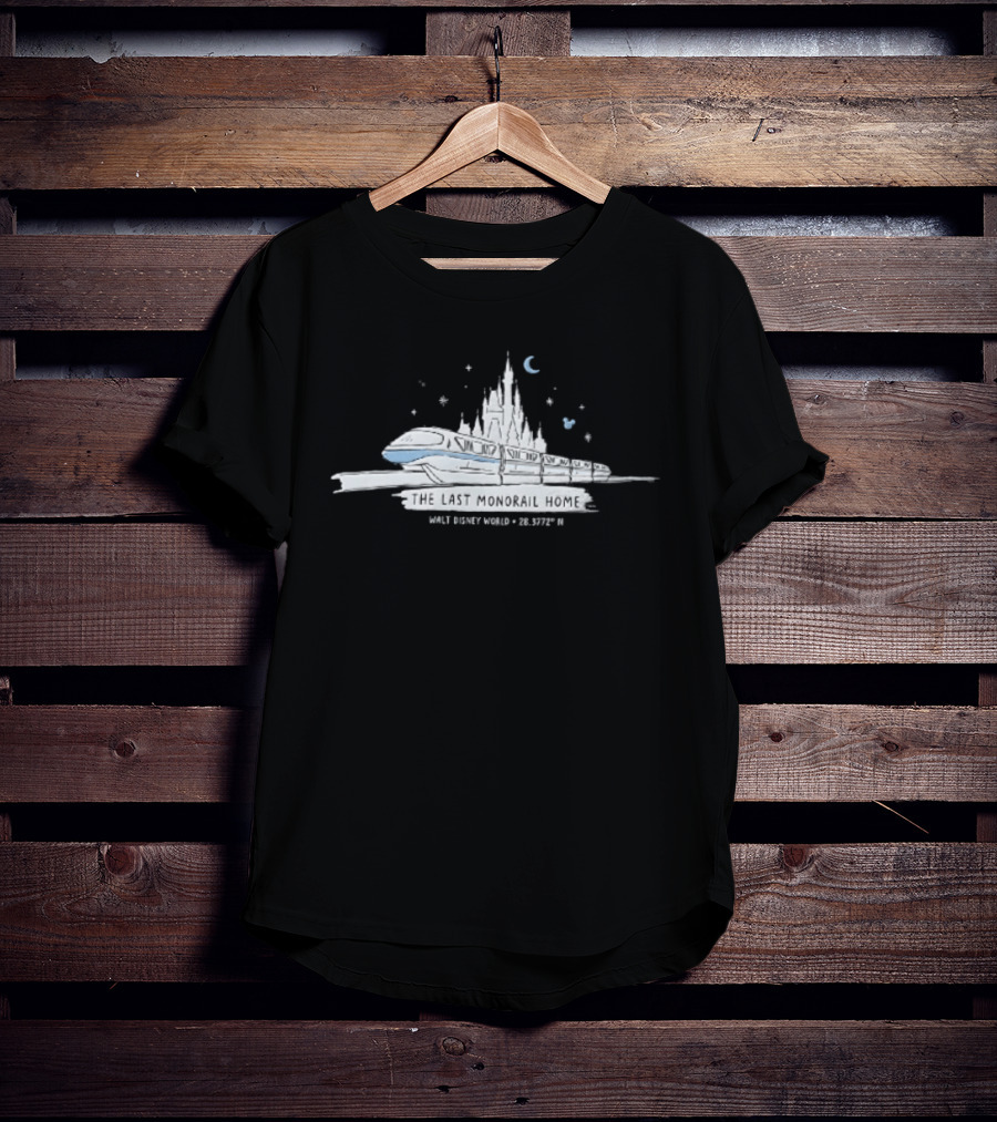 Walt Disney World Monorail Cinderella Castle The Last Monorail Home Magic Kingdom 25th Anniversary T-Shirt