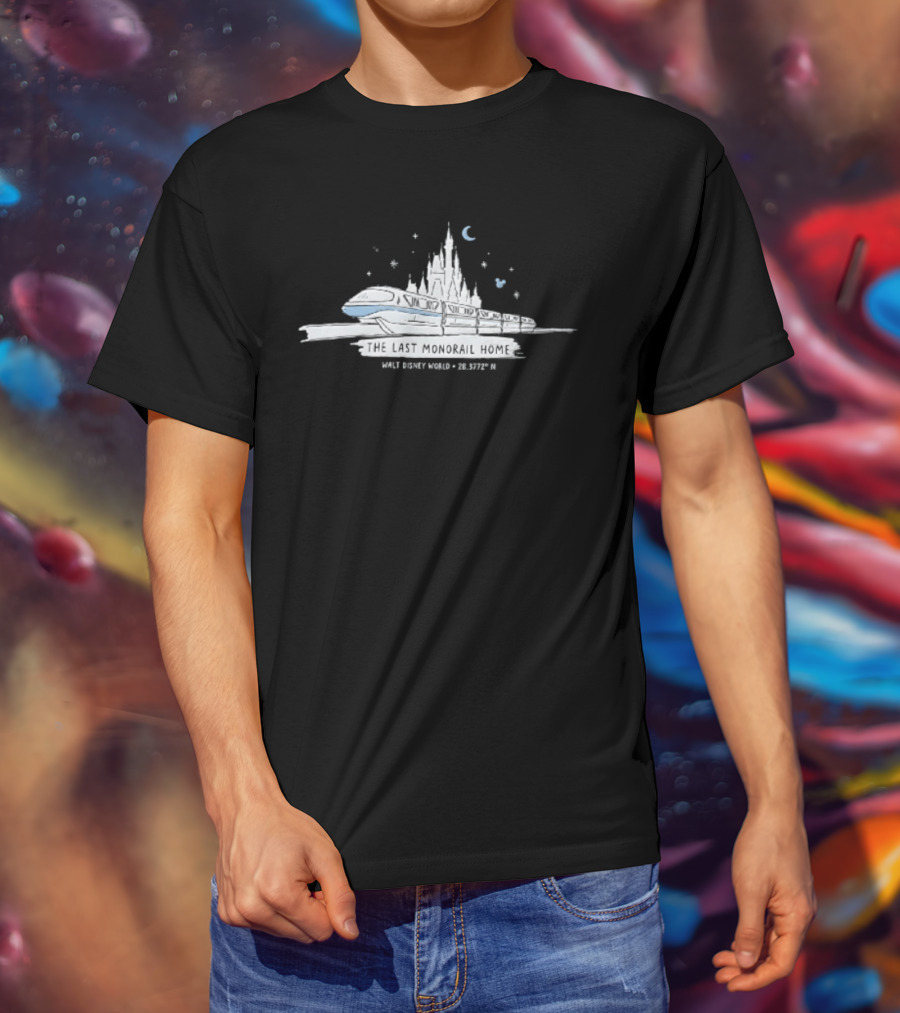 Walt Disney World Monorail Cinderella Castle The Last Monorail Home Magic Kingdom 25th Anniversary T-Shirt