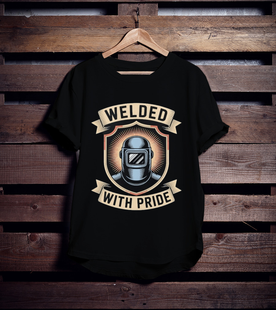 Welded With Pride Welding Shield Helmet T-Shirt