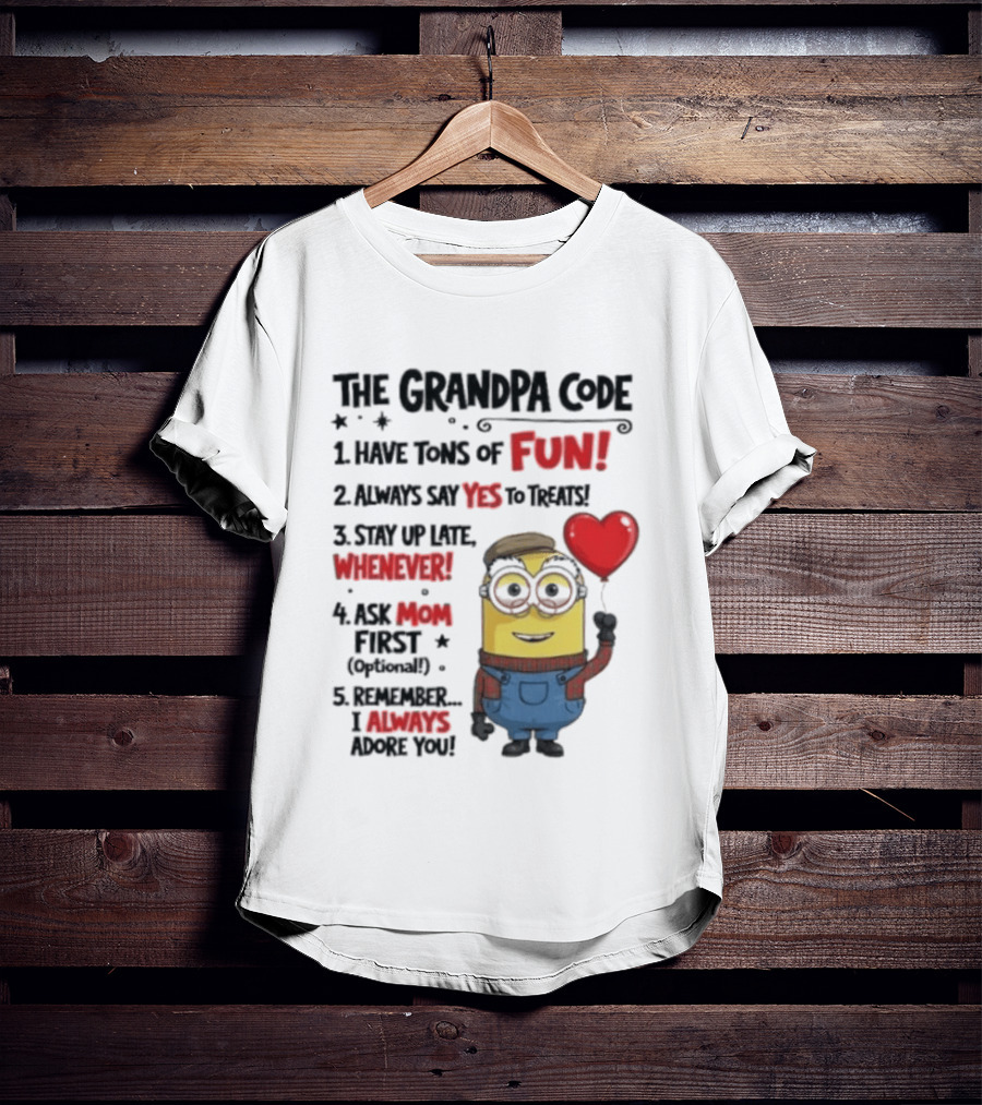The Grandpa Code Minion Fun Rules Grandfather T-Shirt