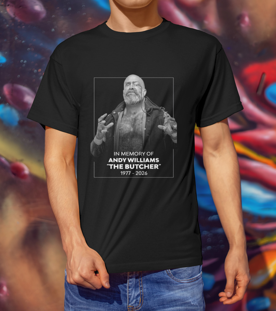 Andy Williams The Butcher AEW Memorial 1977 2026 In Memory T-Shirt