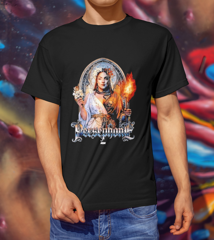 La Diosa Persephone Mythology AEW Wrestling Flame And Flowers T-Shirt