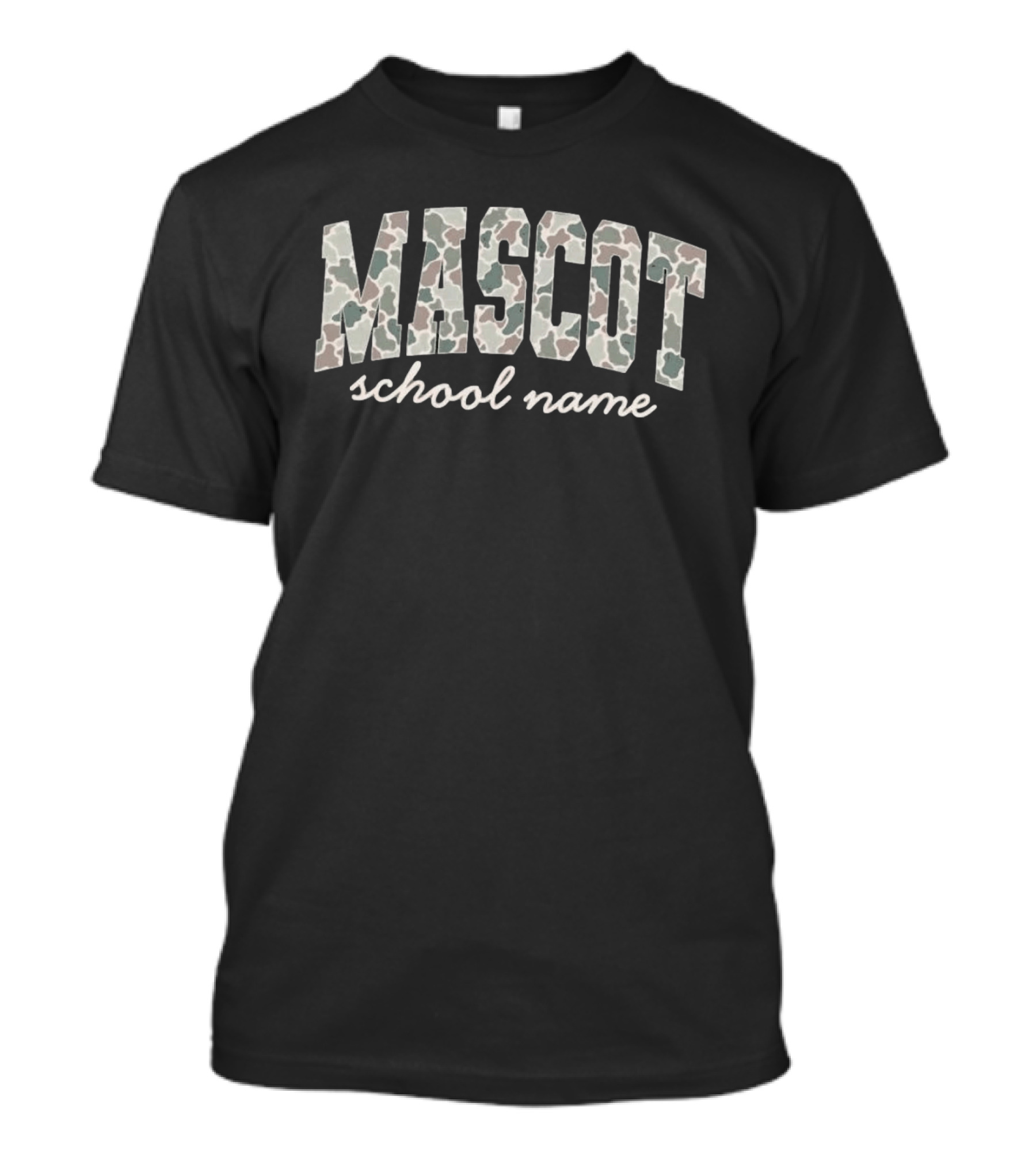 Mascot Camouflage School Name Back To School T-Shirt