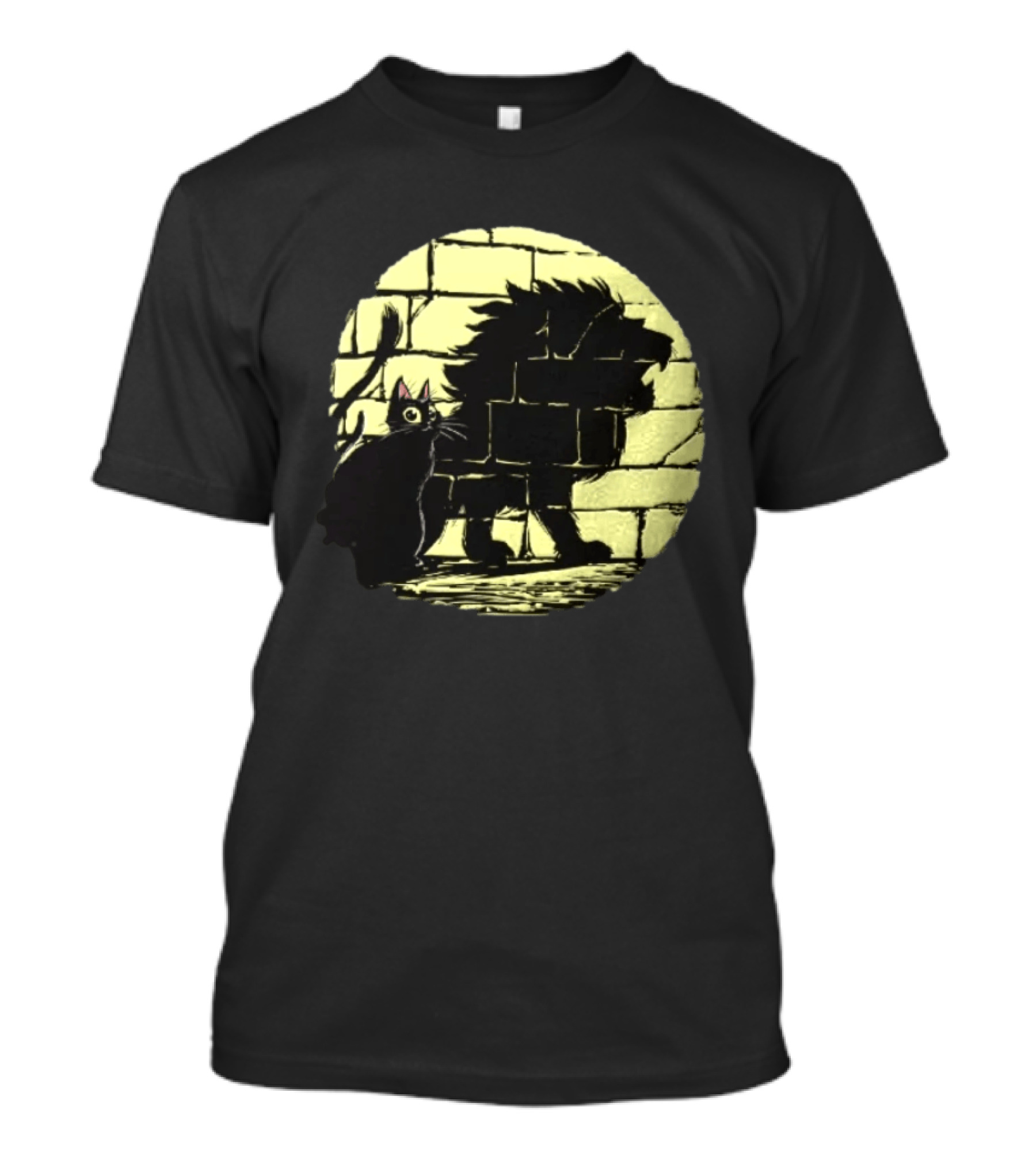 Lion Shadow Black Cat Courageous Kitten Moon T-Shirt