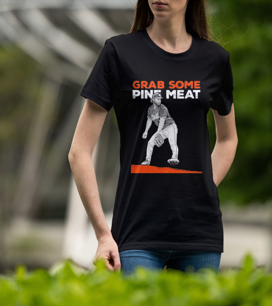 Grab Some Pine Meat SF Giants Mike Krukow Pitching T-Shirt
