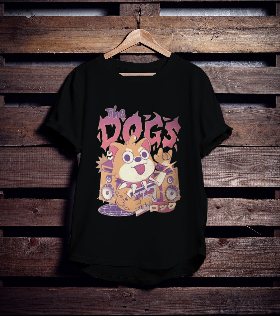 The Dogs Rock Shiba Inu Puppy Punk Rock Music Band With Speakers T-Shirt