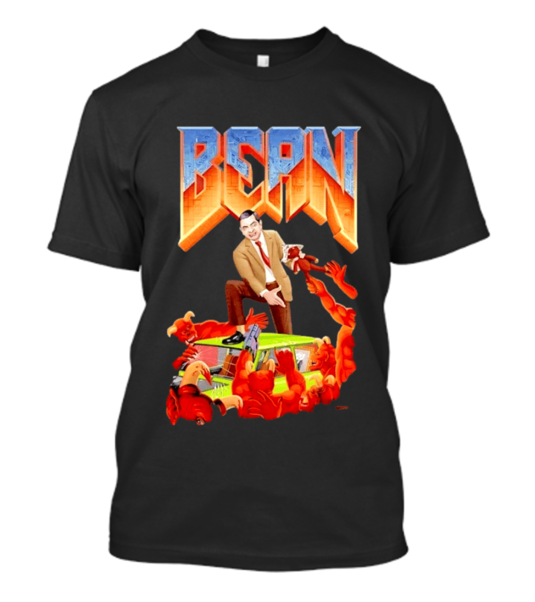 Mr Bean Doom Crossover With Rowan Atkinson Video Game T-Shirt