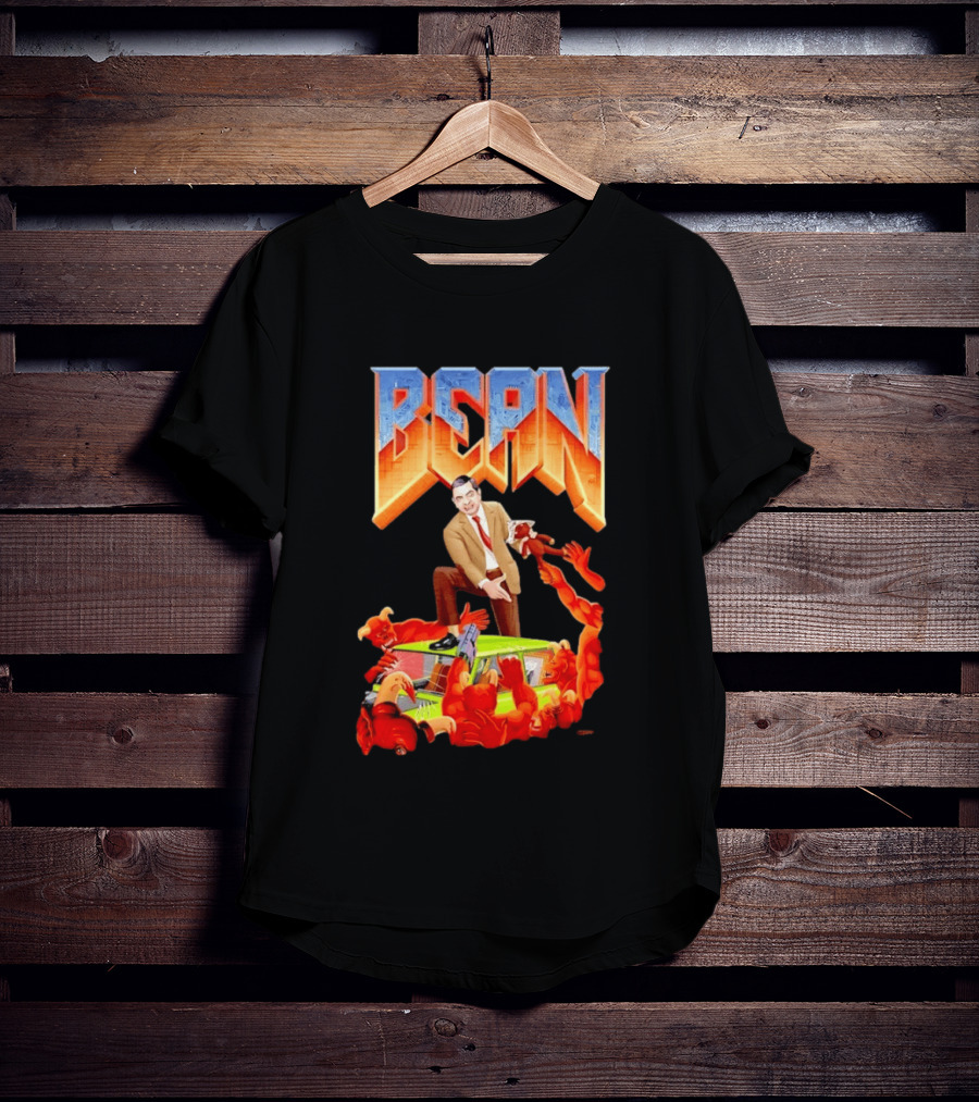 Mr Bean Doom Crossover With Rowan Atkinson Video Game T-Shirt