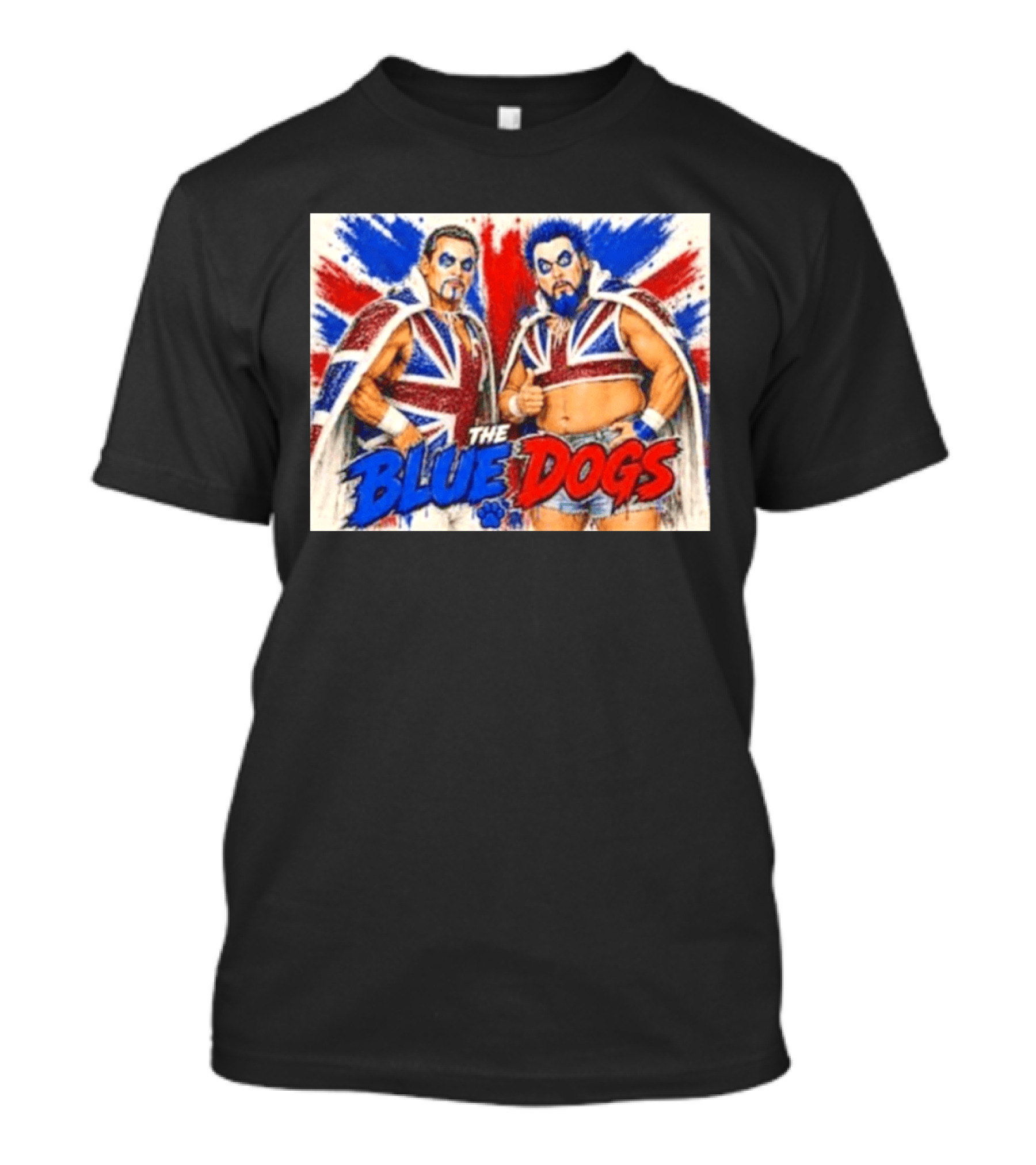 Dynamite Kid The Blue Dogs British Wrestling Union Jack Explosion T-Shirt