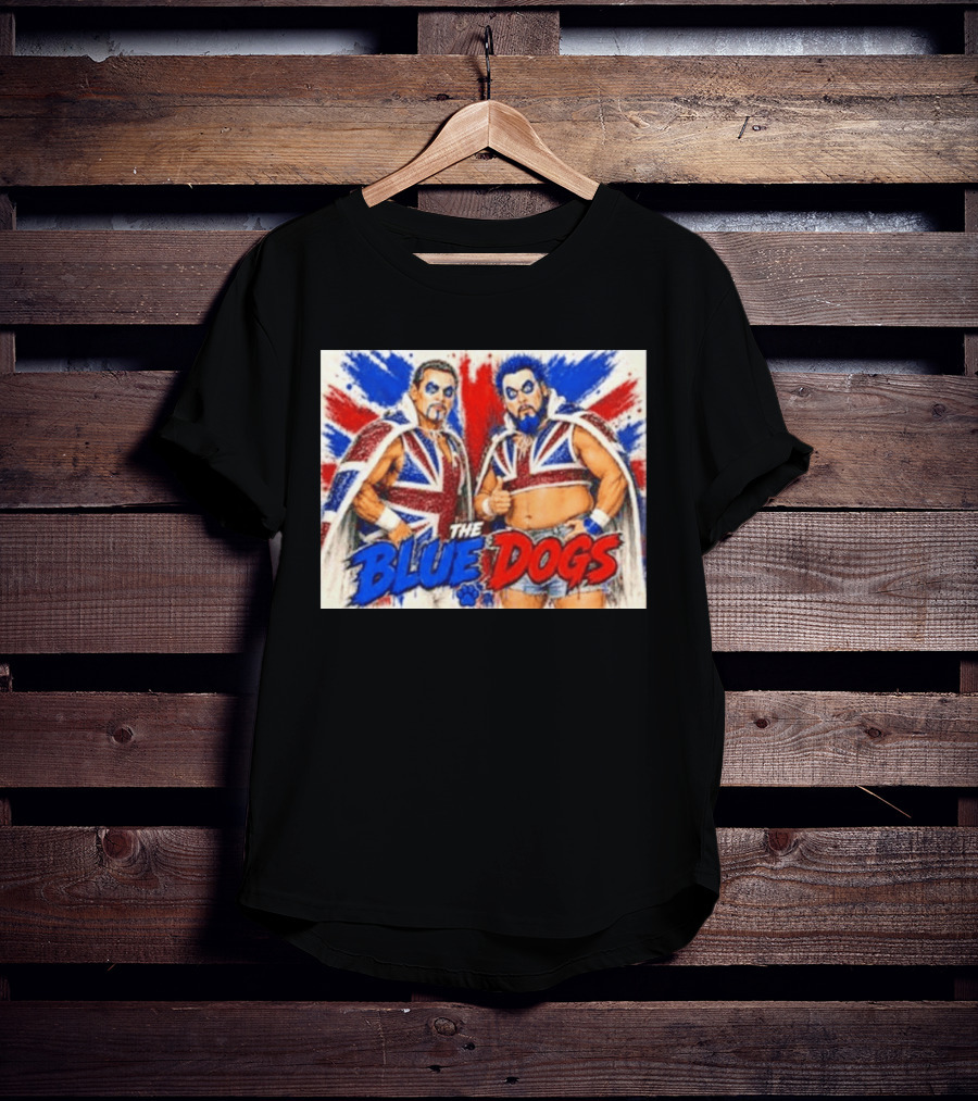 Dynamite Kid The Blue Dogs British Wrestling Union Jack Explosion T-Shirt