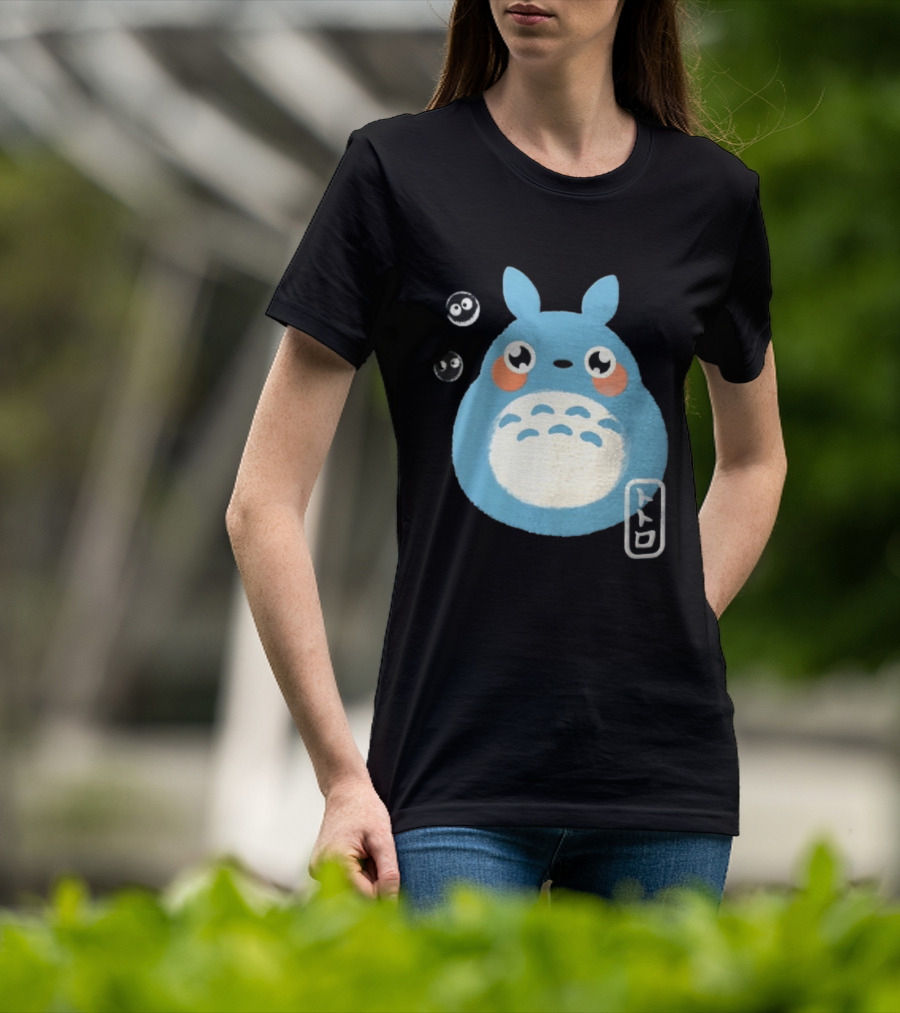 Totoro My Neighbor Totoro Blue Totoro With Soot Sprites T-Shirt