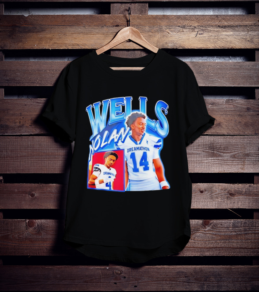 Nolan Wells Dreamathon 14 Blue Football Athletic T-Shirt