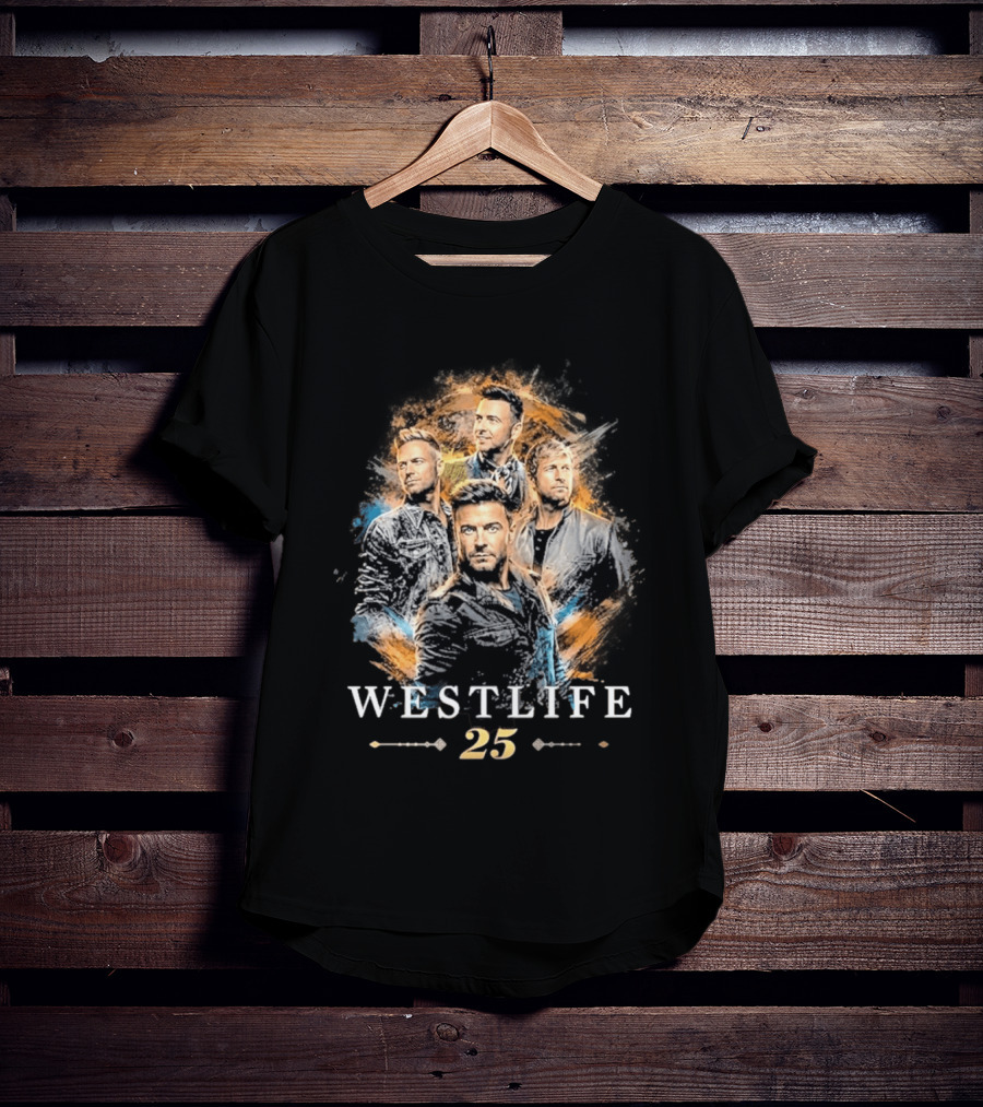 Westlife 25th Anniversary Tour 2026 Band Member Collage T-Shirt