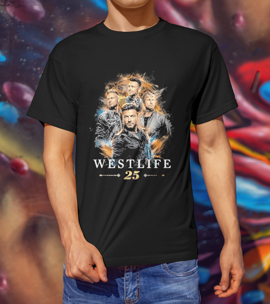 Westlife 25th Anniversary Tour 2026 Band Member Collage T-Shirt