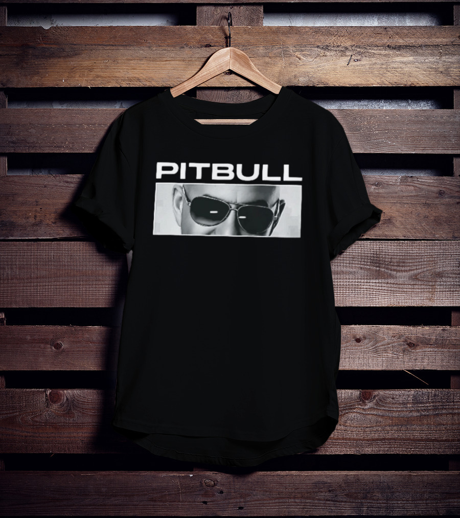 Pitbull Monochrome Aviator Sunglasses Close Up T-Shirt