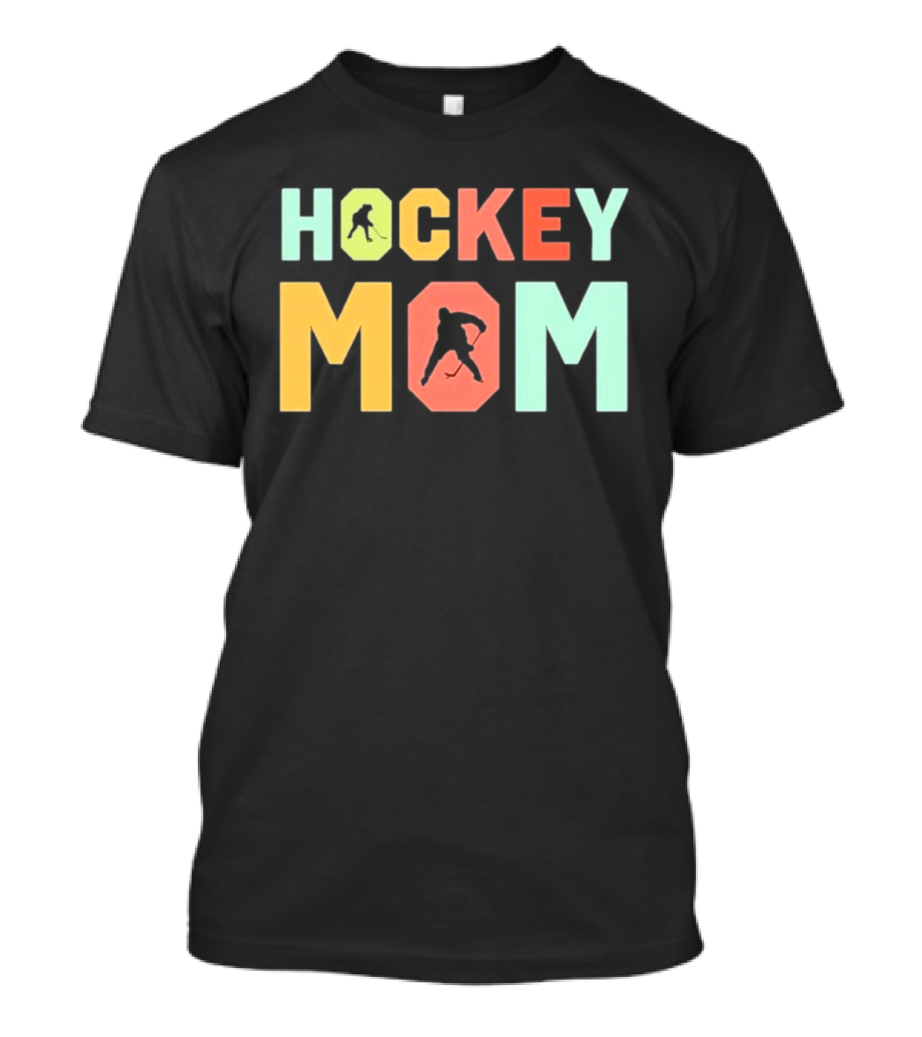 Hockey Mom Mother's Day Skating Silhouette Multicolor T-Shirt