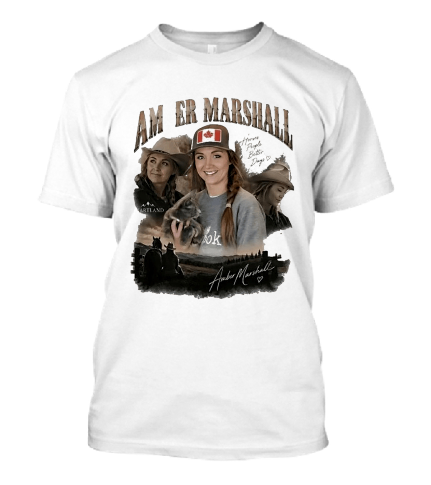 Amber Marshall Heartland Better Days Canadian Flag Retro Bootleg T-Shirt