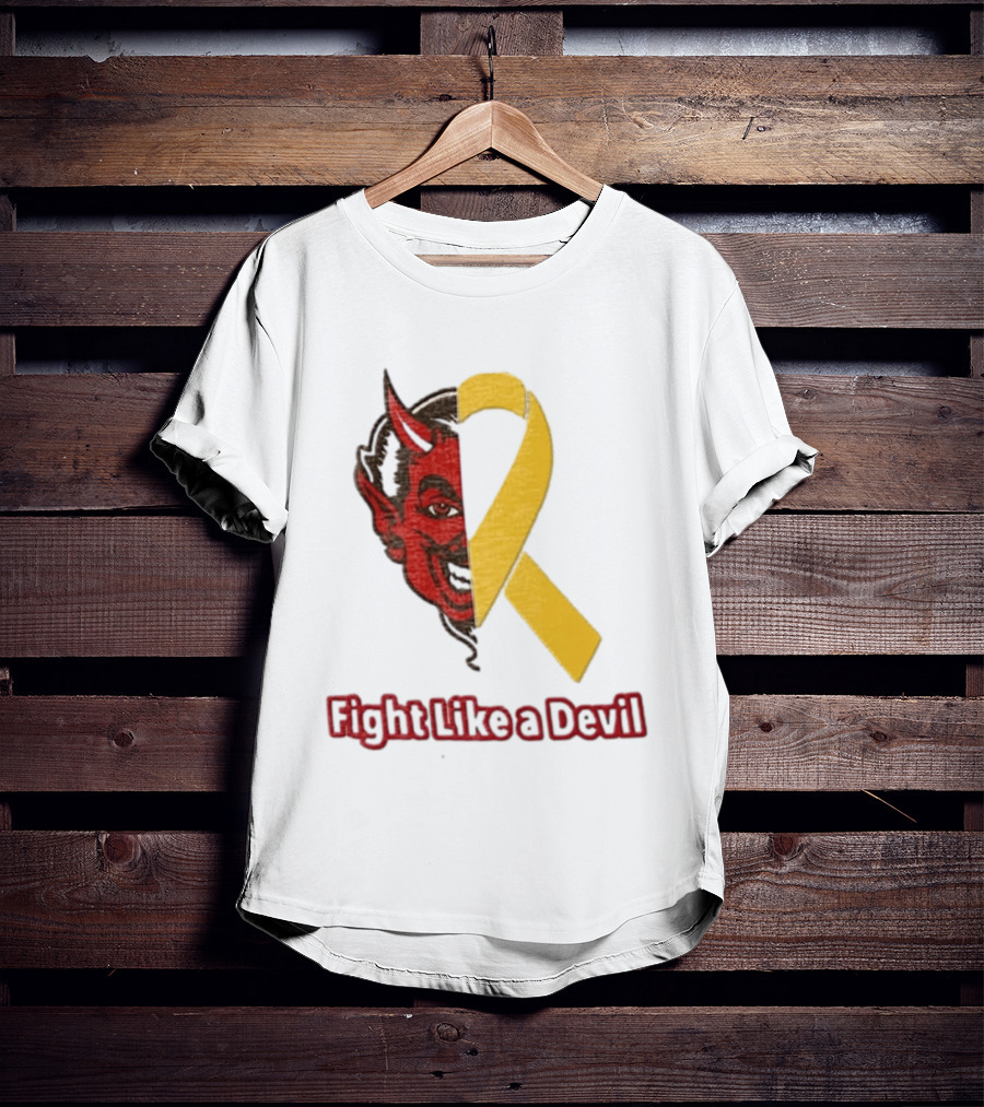 Fight Like A Devil EndChildhoodCancer Awareness Duke Blue Devils T-Shirt