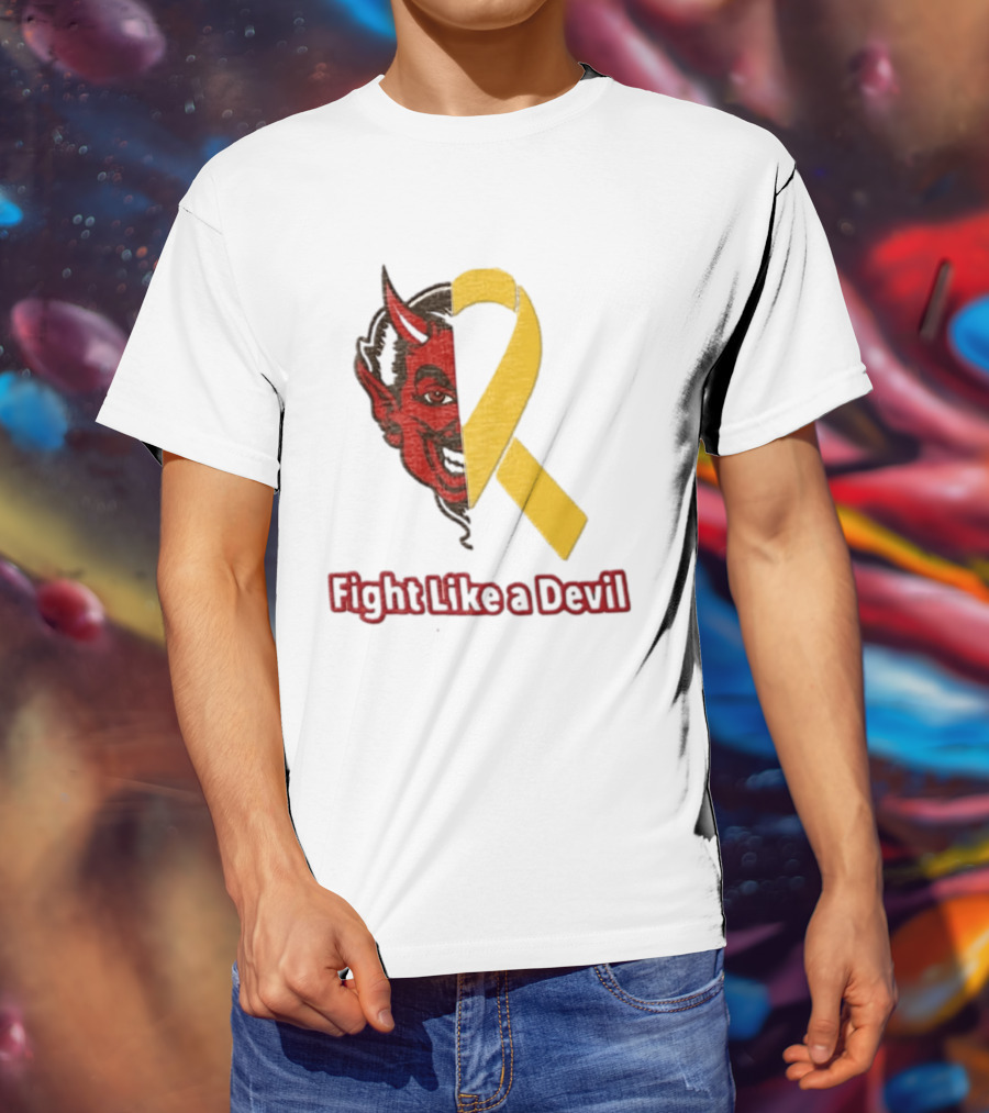 Fight Like A Devil EndChildhoodCancer Awareness Duke Blue Devils T-Shirt