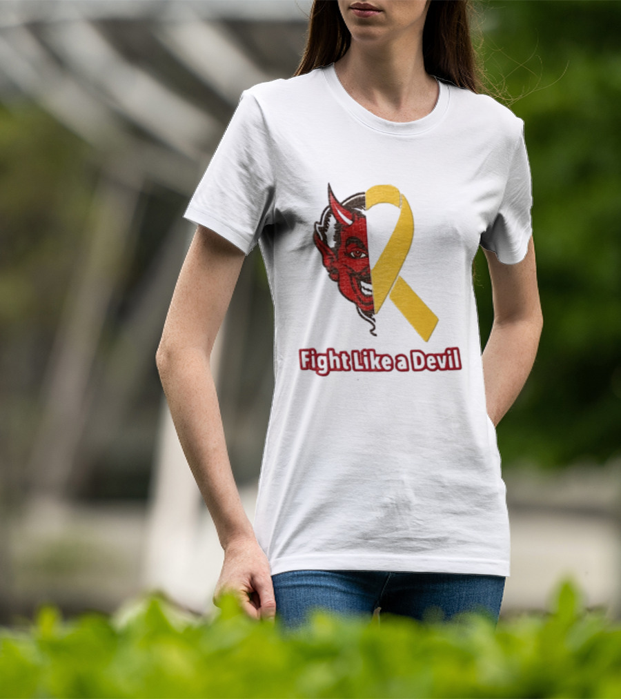 Fight Like A Devil EndChildhoodCancer Awareness Duke Blue Devils T-Shirt