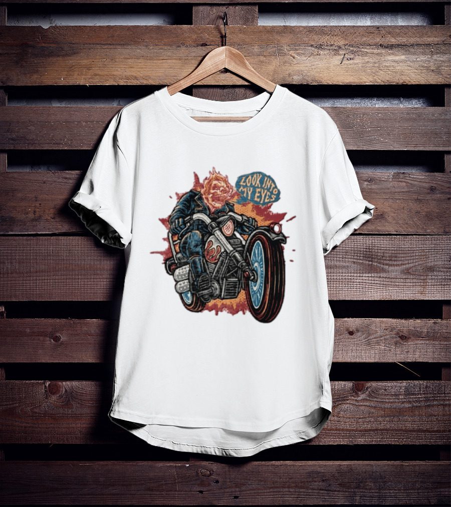 Ghost Rider Look Into My Eyes Marvel Comics Motorcycle Spirit Of Vengeance T-Shirt