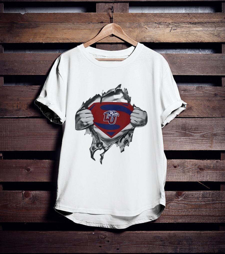Liberty University Flames LU Superman Chest Reveal T-Shirt